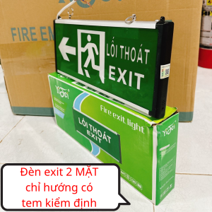 {CÓ KIỂM ĐỊNH}Đèn 2 mặt chỉ dẫn thoát hiểm ExitĐèn Exit Chỉ lối thoát Đèn Thoát Hiểm-Mặt kính