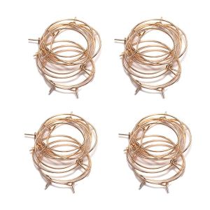 KECTTIO Bạc Bền chặt cho Party Bar Dây Hoops Ghi nhãn chai thủy tinh DIY Trang trí sâm panh Bùa thủy tinh Thẻ thủy tinh Nhẫn rượu vang Vật liệu vòng khuyên tai
