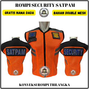 Gratis Nama Dada - Rompi Security Saatpam Model Jatah Terbaru Oren | Rompi Pria Satpam Tebal Jatah Orange