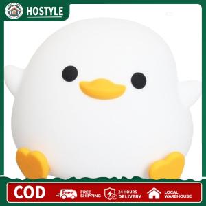 Silicone Duck Pat Night Light Simple Touch Lamp Eye Caring Dimmable Bedside Lamp 7 Light Colors Cartoon Sleeping Light USB Rechargeable for Desk Decor