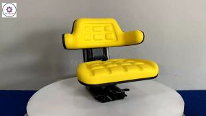 เก้าอี้ เท้าแขนสีเหลือง สำหรับรถไถจอนเดียร์ (ระบบโช้คสปริงคู่) เลื่อนหน้า-หลังได้ ปรับน้ำหนักได้