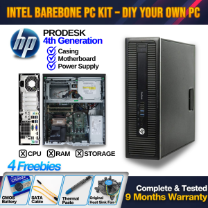 Intel Barebone PC Kit – Branded Computer Desktop Casing + Motherboard + PSU for 4th / 6th Gen | Affordable PC and Safe to Use