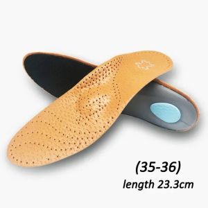 1Pair Leather Orthopedic Insole O/X Leg Flat Feet Arch Support Shock Absorption Sole Insoles Inserts Breathable Shoes Pad for Men Women