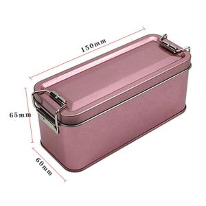 YESMILE Old-fashioned Rectangular Iron Box with Lid Metal Cake Packaging Box  Durable Buckle Iron Box