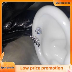 ✨QK shop✨ 2Pcs Versatile Exquisite Shiny Wing Ear Bone Nail For Women Fashion Personalized Piercing Earrings Jewelry Accessories Gifts