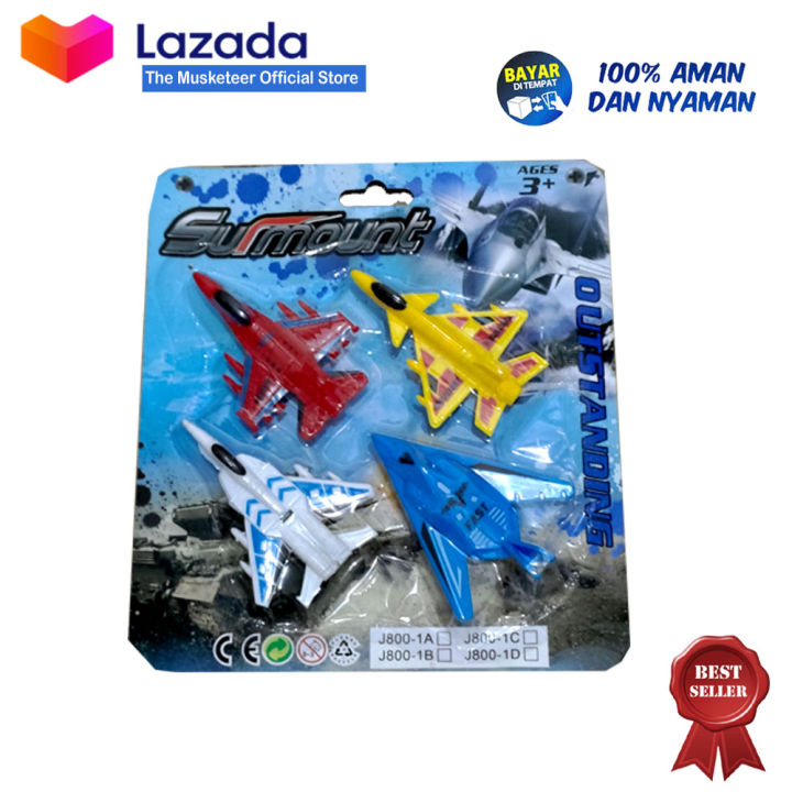 Mainan Mini Pesawat Tempur Fighter Plane 4Pcs Mainan Plastik Untuk