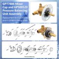 GP77886 Mixer Cap and GP 500520   Pressure Balancing Unit Assembly Compatible with Kohler K-15701-K and K-15700-K mixing valve. 