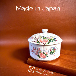 [Hàng Hiếm Japan 100% New] 01 Chiếc Hộp Trang Sức Phong Cách Ngũ Sắc Kinshobai Trà Hoa