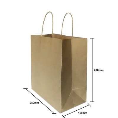 Store Age [25/100Pcs] White & Brown Paper Bag Pastry Paper Bag Doorgift Paper Beg Goodies Murah