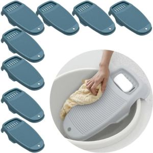 UUMIR หนาขึ้น แผ่นซักผ้า ไม่ลื่น พร้อมที่วางสบู่ แผ่นขัดผ้า แขวนได้ รูระบายน้ำ แผ่นซักผ้าสกปรก ซักรีดในบ้าน