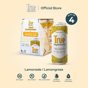 True Hydration™ Hydration Drink - Lemonade/Lemongrass (4 x 320ml) | Electrolyte Drink | 0 Sodium | 0 Sugar