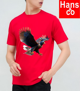 Kaos Pria 3 Dimensi Motif Animasi Burung Elang Tshirt Oblong Katun 24s H0214 By Hans & co