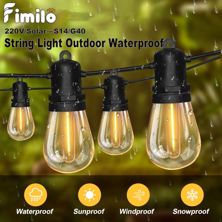String Lights Heavy Duty LED Outdoor Light Waterproof String Light Bulb  Fairy Lights Christmas Decor Bulb for Garden