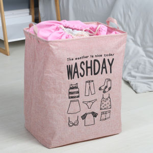 Linenlike Fabric Laundry Basket for Sorting and Storing Dirty Clothes Foldable and Dustproof