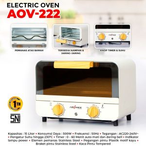 Advance AOV222 Oven Listrik Low Watt 15 Liter Jumbo Serbaguna - FREE ONGKIR Jabodetabek