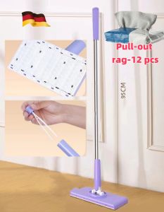 92CM original lazy mop lazy mop 360° New Flat Mop Automatic cloth-clamping 360°Rotating Lazy Mop dry and wet Household cleaning static Multifunctional Mop Portable Mop Static Dust Removal Paper Mop No Need to Wash Hands  Automatic Cloth Changing Mop