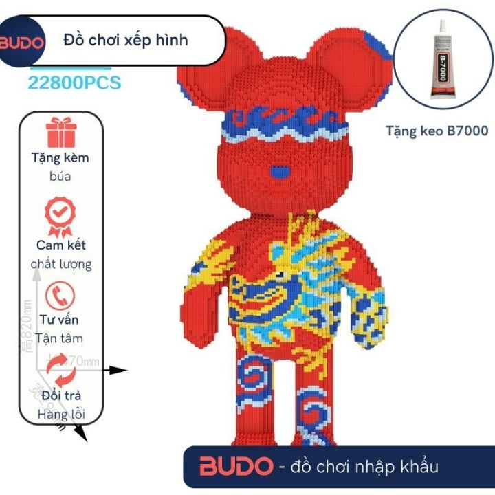 Lego Rồng năm mới hoa văn gấu bạo lực Đồ Chơi Lắp Ráp Mô Hình Bearbrick ...
