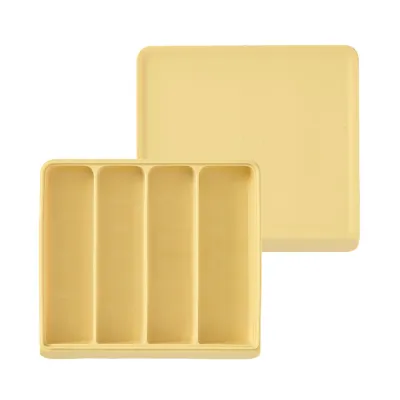 Firgi Platinum Silicone Cube Storage Container / Made in Korea / Double Sealed / Safe for Food / Toppingskids