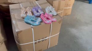 [Free Shipping] New in stock girls bow princess shoes childrens soft-soled wedge shoes princess shoes PVC sandals