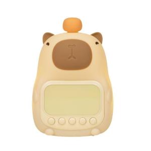 Tap Controlled Cute Capybara Nightlight with Alarm Clock 1500mAh USB Rechargeable Soothing for Nursery Room