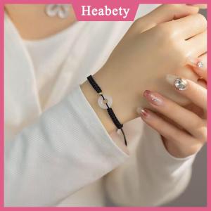Heabety  Lucky Couple Bracelet Peace Buckle Hand Weaving Bracelet Vintage Girlfriend Birthday Gift