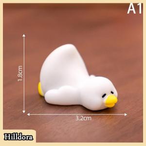 [Hilldora] Miniatures Figurines Cute White Duck Animal Micro Landscape Ornaments For Home Desk Decoration Gardening Accessories