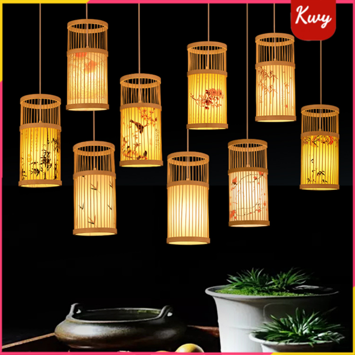 Modern Bamboo Pendant Lights Retro Wooden Ceiling Lights Japan Style