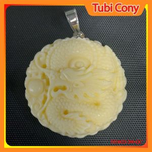 Mặt dây chuyền nam nữ Tubi Cony chạm rồng trái ngà mỹ nghệ siêu phẩm 4cm   M10623-200-QC