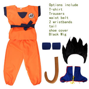 Tất Cả Bộ Đồ Lễ Hội 2023 Son Goku Super Saiyan Carnival Anime Trang Phục Cosplay Top/Pant/Belt/Tail/Wrister/Wig Cho Người Lớn Trẻ Em