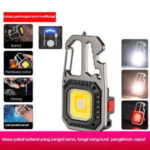 Senter Gantungan Kunci Portable | Senter Saku Super Terang Hemat Daya | Keychain Light Strong Light LED Magnet Magnet ganda senter portabel Type-C pengisian darurat cahaya luar ruangan