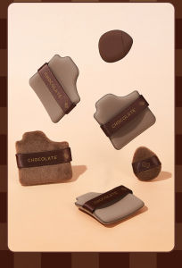 ช็อกโกแลตชิปคุกกี้พัฟ 6 ชิ้น พัฟกํามะหยี่ มินิพัฟ และรองพื้นนุ่มพิเศษสามารถใช้ได้ทั้งแบบเปียกหรือแบบแห้ง พัฟแต่งหน้า เครื่องมือแต่งหน้า