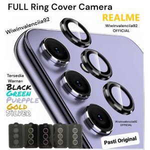 1 Set RING 3 Camera Full Frame REALME C65 C63 C55 NFC C53 C51 Tempered kaca/Glass Penuh Ful Cover Pelindung Lens/Lensa Kamera BLACK ungu purple Gold Silver Hijau Bazel-Bezel-Bezzel-Bazzel Zfold Bening Cin Galaxy Realmi NFC LTE 4g 5g LAYAR Pelindung