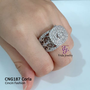 Cincin Wanita Mewah Mata Corla Anti Karat Elegan Cocok dipakai pesta kondangan jalan-jalan kado hadiah cng187