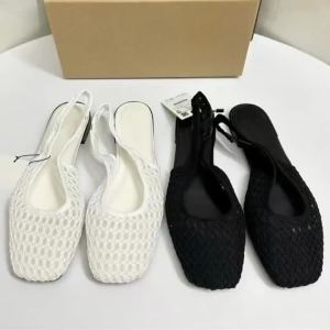 Summer Breathable Weave Mesh Flat Women Sandals Casual Square Toe Slingback Beach Hollow Out Footwear For Lady Shoes