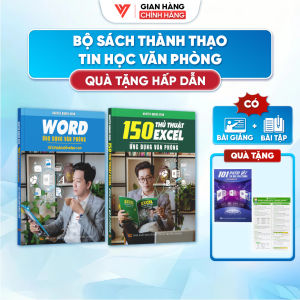 Combo 2 Sách Word Và 150 Thủ Thuật ĐÀO TẠO TIN HỌC Ứng Dụng Văn Phòng Kèm Theo Khóa Học Online + 101PT + Bảng hàm