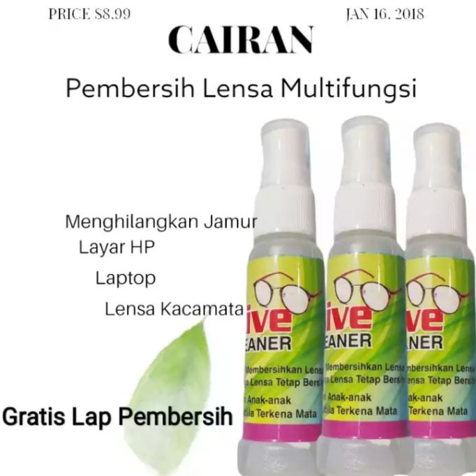 Cairan Pembersih Kacamata Air Pembersih Lensa Kaca mata / Kaca Helm / HP Serbaguna lens cleaner lensa Photocromic