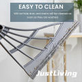 JustLiving Adustable Magic Broom Sweeper Lau Nhà Lau Nhà 2 trong 1 Lau Sàn Silicone Lau Nhà Tắm Bàn Chải Làm Sạch Lông Chổi Lau Không Dính Dụng Cụ Làm Sạch Máy Quét. 