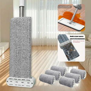 Alat Pel Lantai Ultra Mop FREE 6PCS Kain pel - Pel Lantai Tarik Handle - Flat Mop Lantai Microfiber Daya Serap Tinggi Dapat Berdiri Pel Lantai