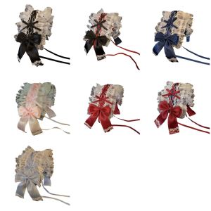 Thanh lịch xù ren Bowknot Headband kẹp tóc dễ thương cho cosplay và trang phục sử dụng đạo cụ chụp ảnh sợi tóc