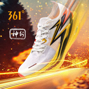 【local stock】[20KM+] 361 Degrees Flame 4 Professional Marathon Running Shoes Carbon Plate Racing PB Shock Absorbing Sports Shoes Racing Shoes