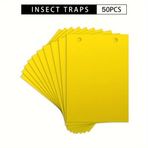 【COD】100pcs Yellow Garden Pest Trap Paper Powerful Fly Trap Insect Adhesive Board Double-Sided Fly Trap Aphid Pest Suitable For Pest Control In Farms Gardens Vegetables Orchards And Courtyards