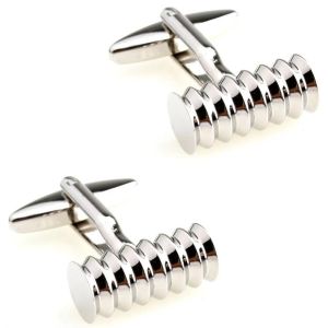 WININ 1 pair Stainless Steel Mens Cufflinks Cylinder Shaped 5 Styles Men Cuff Links Fashion Enamel Stripe Pattern Sleeve Button