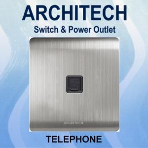 ARCHITECH Platinum B9-E01 Stop Kontak/JACK/OUTLET Telepon - Silver
