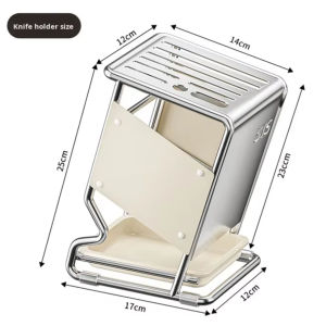 【SG】Stainless steel kitchen knife rack storage stand with new multi-functional knife and cleaver storage surface