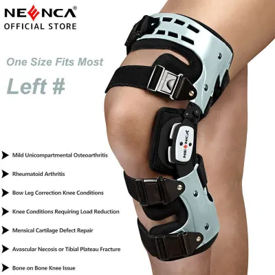 Neenca unloader Rom Knee immobilizer brace (one size fits all) immobilizing hinges ACL MCL PCL injuries - stabilizing orthosis the elderly.Adjustable support recovery for orthopedic rehabilitation post-op meniscus tear arthritis.