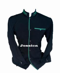 Baju jasko polos hitam lis hijau real pict 100% baju muslim fashion muslim produk terbaru 2024