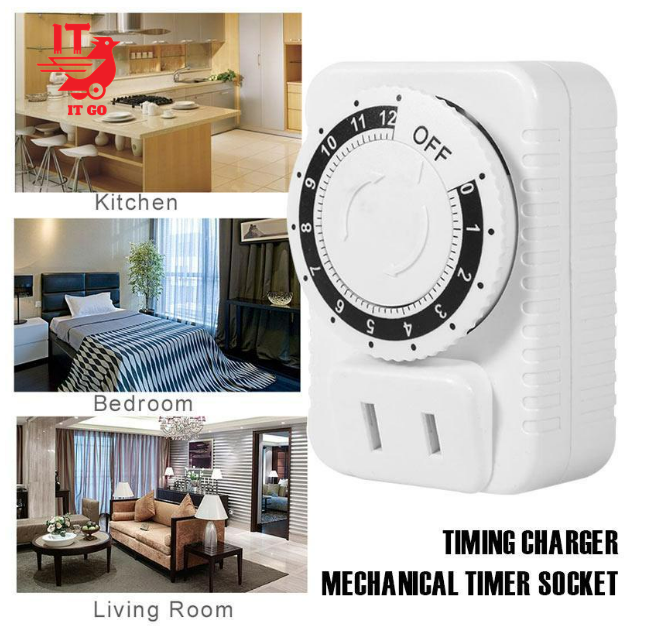 IT GO Timer Outlet Manual 12/24 Hour Interval Electrical Mechanical