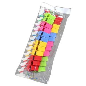 24Pcs Color Cheer Sports Basketball Soccer Fans Referee Whistle Superrr Loud Sports Whistles with Lanyard
