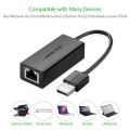 UGREEN USB 2.0 to LAN 10/100Mbps ตัวแปลง USB 2.0 เป็น Lan (RJ45) รุ่น 20254 (สีดำ) สำหรับ โน๊ตบุ๊ค Notebook Computer PC laptop. 