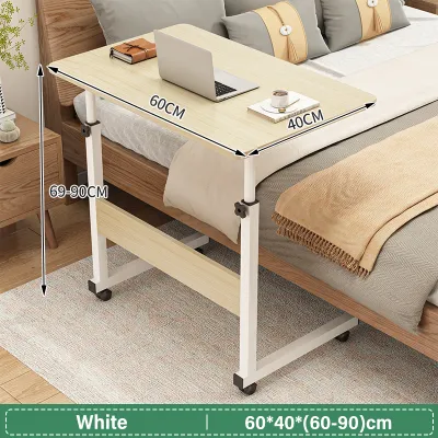 Height Adjustable Laptop Table Mobile Side Table Home Office Desk Bed Side Lazy Table with Wheel